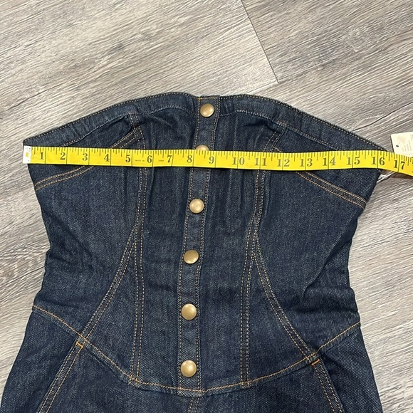 Anthropologie NWT Strapless Denim Corset Jumpsuit - 8 (runs small) - Picture 11 of 15